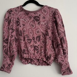 Free People Floral Pink/Light Purple Women's Top